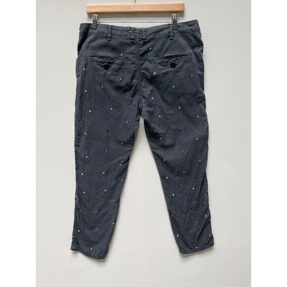 THE GREAT Embroidered Polka Dot Print Straight Leg Pants Size 28 - Picture 2 of 9